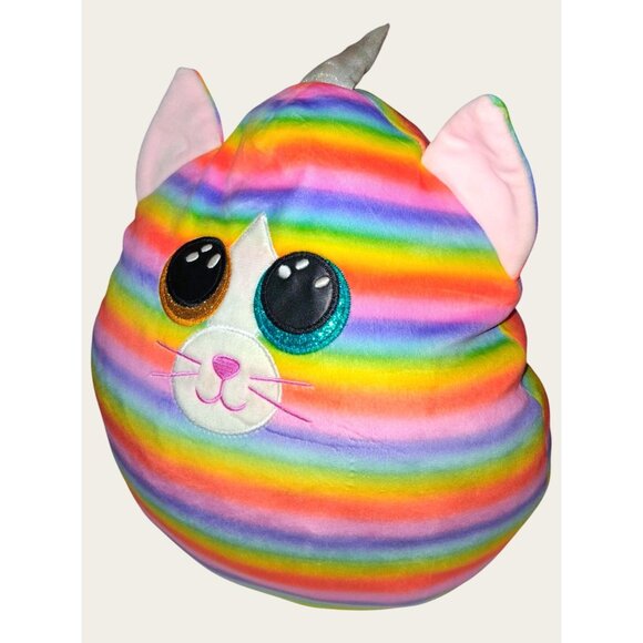 Rainbow Unicorn Cat Plush Stuffed Animal Pillow TY Large - Picture 4 of 10